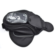 (Zwart)Motorfiets tanktas Olie Brandstof Tas Magnetische moto zadel bagage Telefoon Tas Grotere Venster