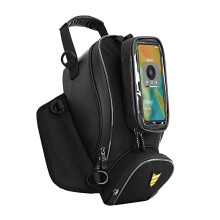(Schwarz) Motorradrahmen-Aufbewahrungstasche Motorrad-Tanktasche Bildschirm Touch-Telefonhalter Umhängetasche