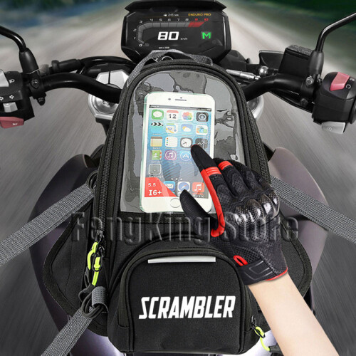 (Μαύρο) συμβατό με Ducati Scrambler 400 800 1100 Μαγνητική τσάντα μοτο 1