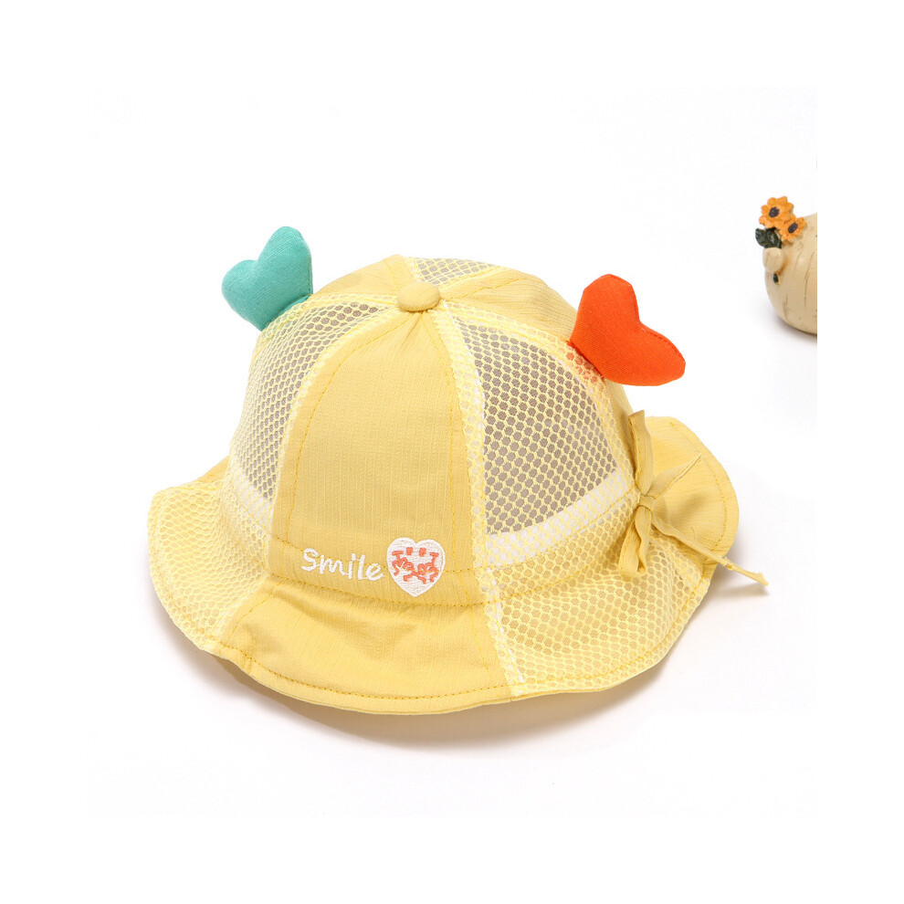 (Jaune) 1 chapeau de soleil pour bébé, bob pour bébé, chapeau de pêcheur pour nouveau-né de 1 à 3 ans,