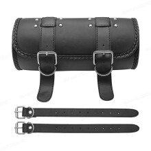 Sacoche de moto (noire) Sac à dos de moto Sacoche de selle en cuir PU Pochette de rangement de bagages