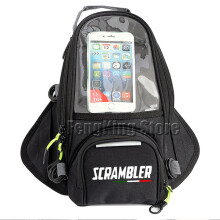 (noir) Sac magnétique pour moto, sacoche de navigation, sac de réservoir de carburant, grand écran compatible