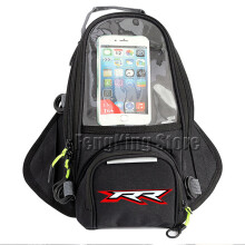 (noir) Sac magnétique pour moto, sacoche de navigation, sac de réservoir de carburant, grand écran compatible