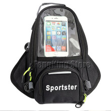 (noir) Sac magnétique pour moto, sac de navigation, sac de réservoir de carburant, grand écran compatible