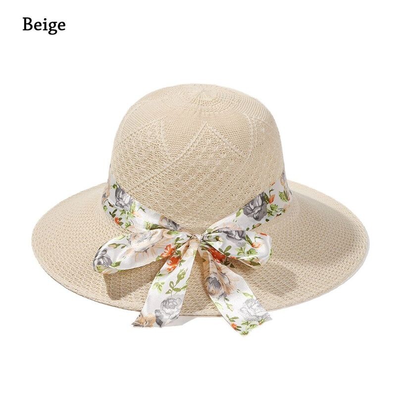 Chapeau De Plage Pliable Femme AUSUAYA - Chapeau Paille Large Bord Queue De Cheval Protection UV Voyage Été