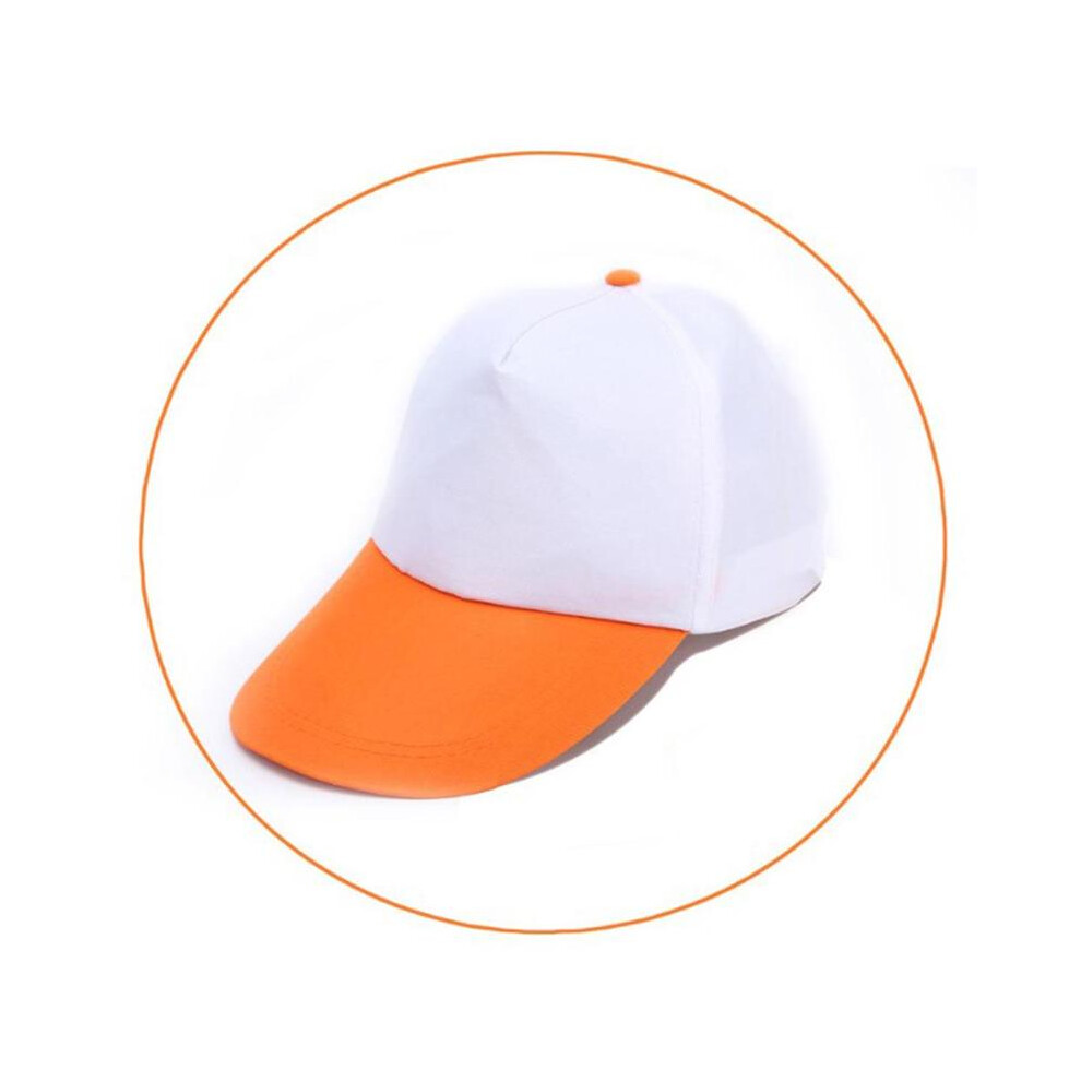 (orange-blanc) Casquette de baseball tendance, casquette d'extérieur, casquette à visière, casquette