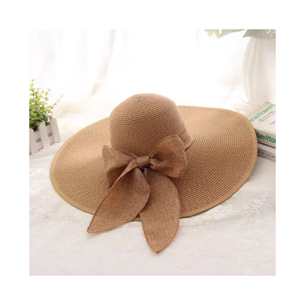 (M 56-58-3) chapeau de paille à large bord Fedora pour femme chapeau de paille visière vacances chapeau