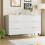 (White+Gold) Modern Sideboard with Gold Handles, Deep Drawers 4