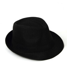 (58-negro) Sombreros Fedoras para hombre, de primavera y verano, con parte superior de lino sintético,