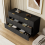 (Black+Gold) Modern Sideboard with Gold Handles, Deep Drawers 1