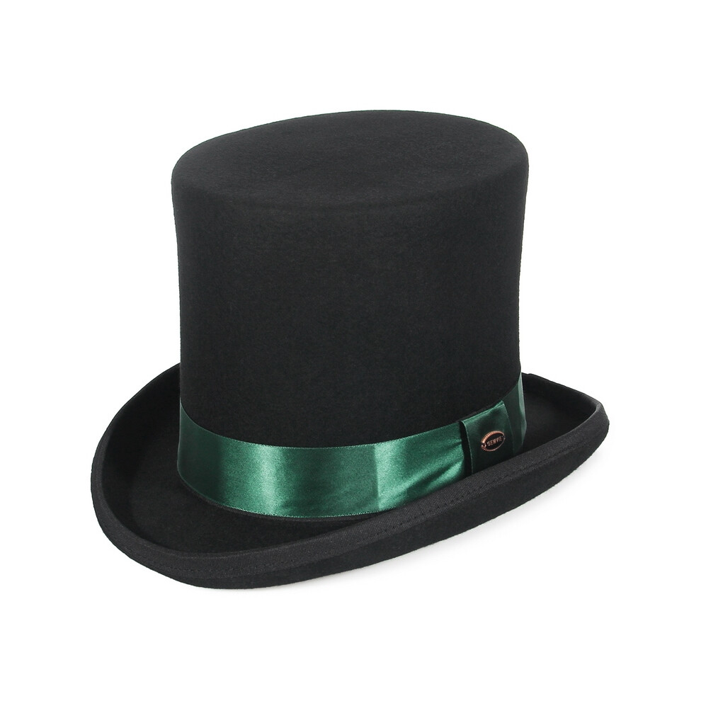 (xL61cm-Vert foncé) 17cm 100% laine feutre castor haut chapeau haut de forme chapeau derby cylindre