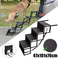 Dog Car Ramp Foldable Dog Car Ladder Steps Steel & Oxford Fabric