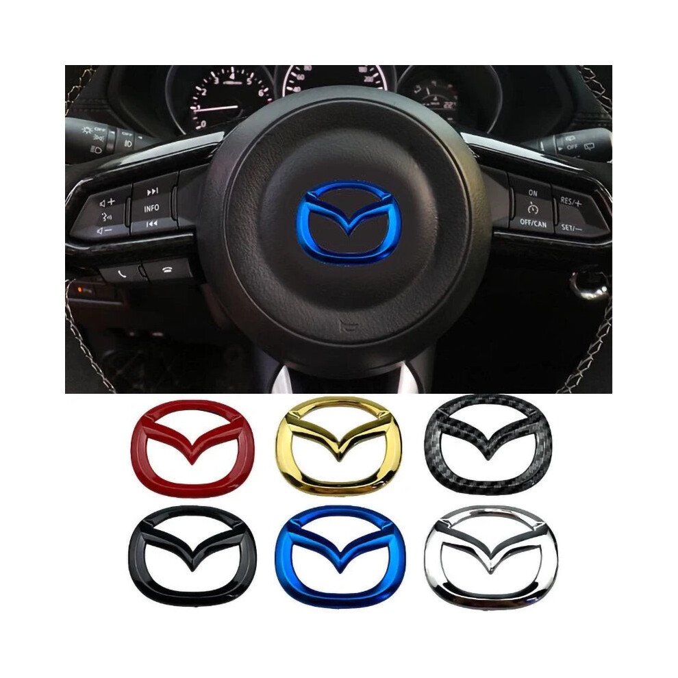 (, For Mazda) 1Pc Abs Car Steering Wheel Center Emblem Mazda Black