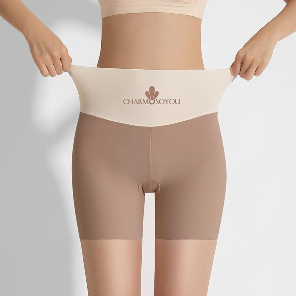 (coffee, XL) High Waist Safety Pants Panties Women's Shorts Pants Under The Skirt Panty Seamless Panties Breathable Boxer Cycling Shorts Hip Lift Underpants