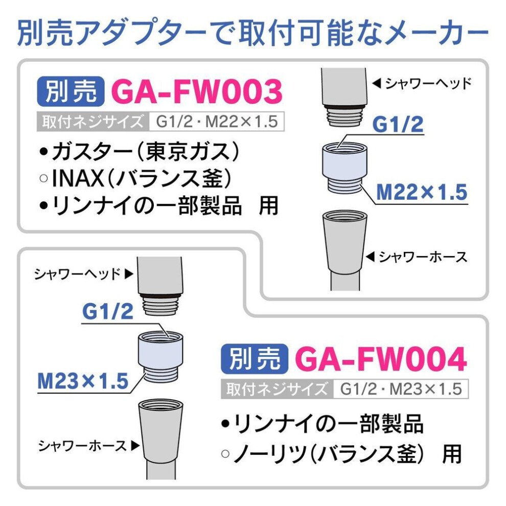 Gaona Sunday Dad Shower Head Made In Japan White Ga-fa001