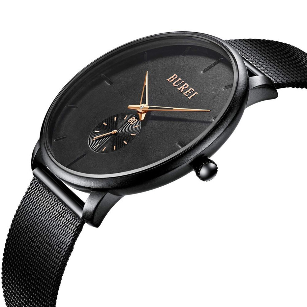 Simple Stylish Brand Popular Ultra Thin Lightweight Analog Watch Business Waterproof Quartz Arm Watch 05 [burei] Men's Men's