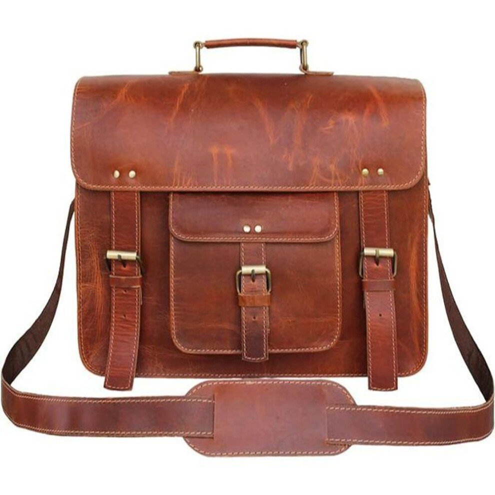 Leather Messenger Bag Shoulder Bag Cross Body Vintage Messenger Bag Satchel Man Purse Competible With Ipad And Tablet
