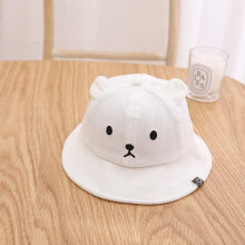 (white, 3-18 months) Cute Bear Baby Bucket Hat Spring Summer Outdoor Sun Hats For Boy Girl Cartoon Bear Ears Baby Hat Panama Cap Baseball Caps