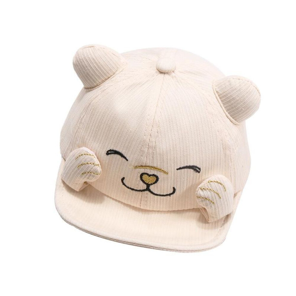 (beige, 48-52cm) New Baby Baseball Cap Cute Cartoon Animal Bear 1-5 Years Children Baseball Caps Spring Summer Boy Girl Sun Hats Cotton Baby Hat