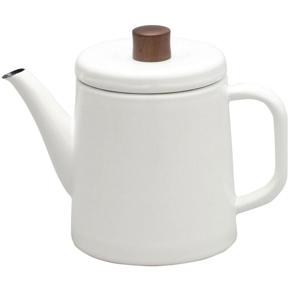 Nodahoro Kettle 1.5l Enamel Gas Fire/ih Compatible Made In Japan Portica White Ptr-1.5kw