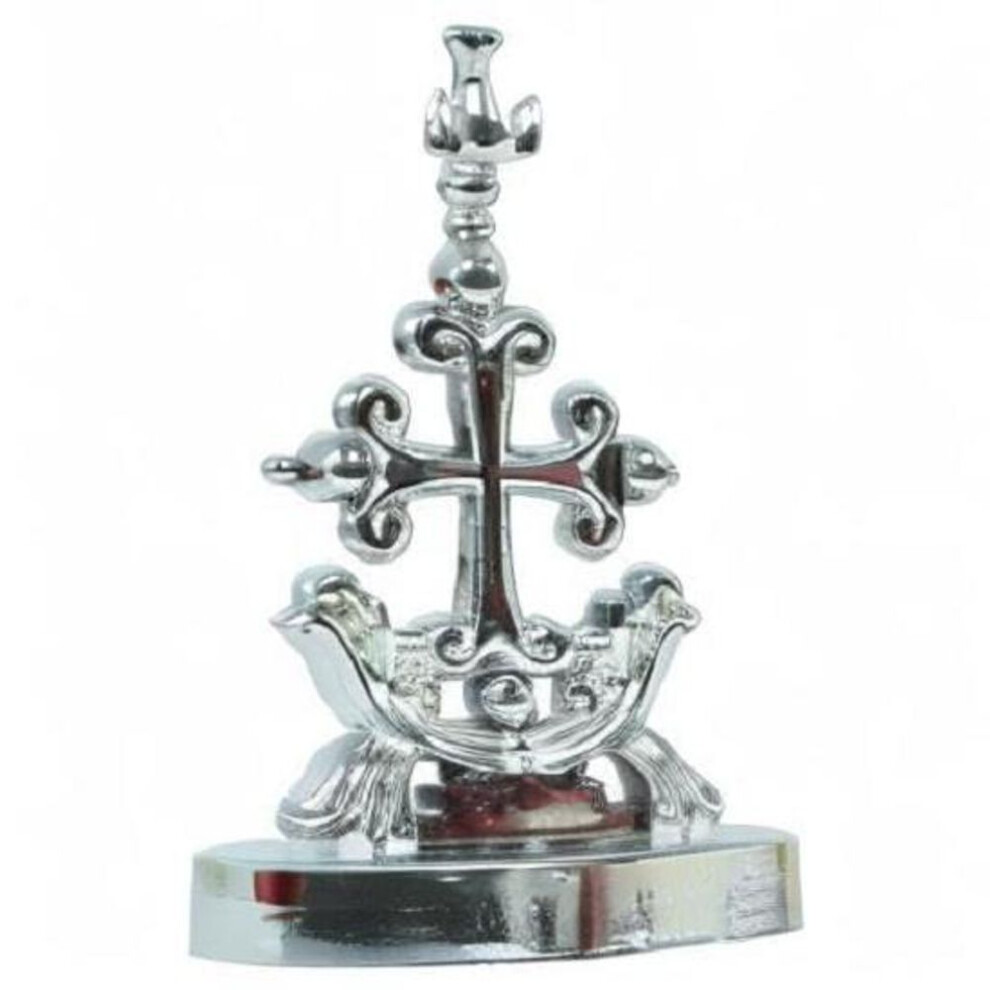 Cross Saint Thomas Christian Holy Crosses Decorative Statue Figurine For Home Decor Car Dashboard Gifts For House Warming For Living Room (silver)