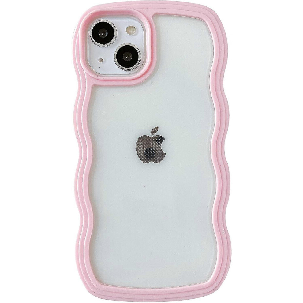 Photos - Case Kikidex (As show, One size) Cute Curly Wave Frame Shape Shockproof Soft Compatible with iPhone (Pink,iPhone 13 Pro Max)