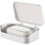 (As show, One size) 1Pc Soap Box with Removable Drainer and Lid, Plastic Soap Case Holder, 2 Layers Rectangular Soap Dish Container (White) 1