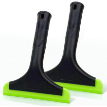 (As show, One size) Super Flexible Silicone Squeegee, Auto Water Blade, Water Wiper, Shower Squeegee, 5.9'' Blade and 7.5'' Long Handle, Black Green