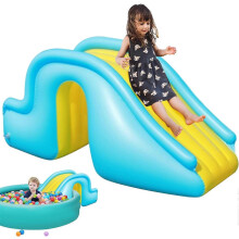 (As show, One size) Pool Slides Inflatable Water Slide Durable Swimming Pool Slide Step Inflatable Play Center Pool Accessories for Boys Girls Summer Play