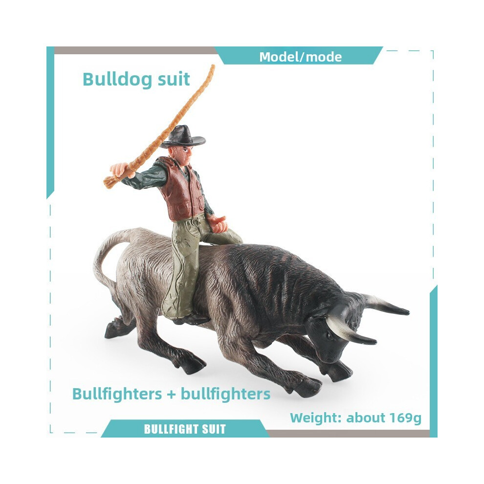(Stylen)Juego Taurino EspañOl Modelo Entrenador Toro Africano Salvaje Caballero Ornamento Juguete-image