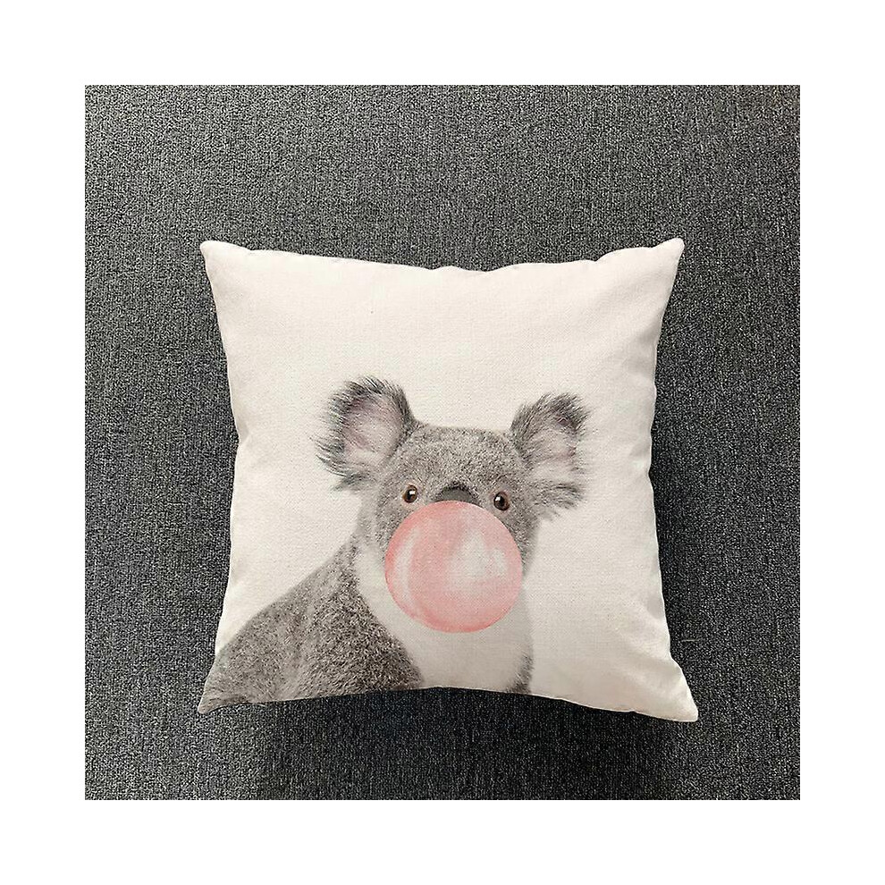 (As show, One size) 1PCS Cushion Cover, Polyester and Linen Decorative Pillow Case Sofa Car Home Decor Cushion Covers 45 x 45cm(Lazy), Cartoon Bubble
