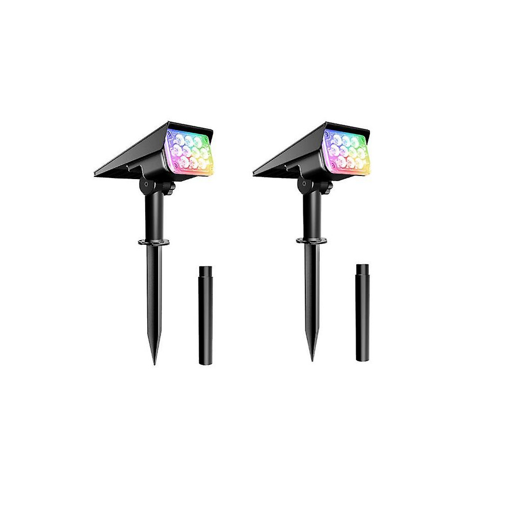 (As show, One size) Outdoor Led Solar Spotlight,rgb Solar Garden Light Garden Spotlight, Ip65 Waterproof, Color Changing Outdoor Wall Light Solar Garden Lighting For Pati