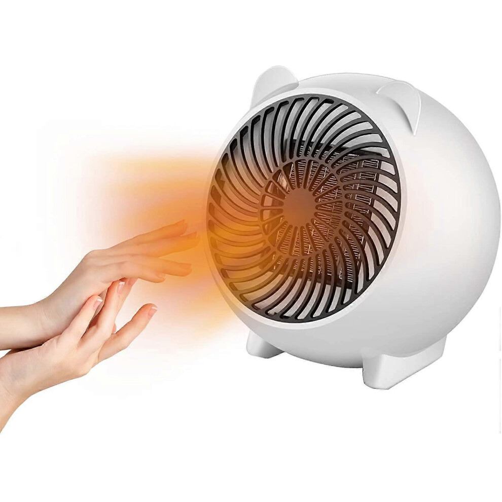 (As show, One size) Fan Heater, 500W Portable Heater, Fast Heat Up, Overheat And Tilt Protection, Safe And Portable, Energy Efficient, For Bedroom, Of