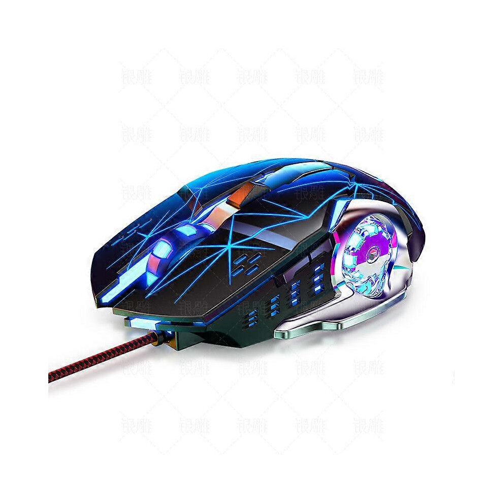 (As show, One size) 4G Wireless Mouse 5 Button Rechargeable Mobile Optical Mouse with Nano USB Receiver, 3 Adjustable DPI Levels, Colorful LED Lights for Laptop, PC, Comp