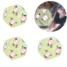 (As show, One size) 3Pcs 12-sided glow-in-the-dark erotic dice multi-sided body position male and female foreplay flirting toys glow-in-the-dark position dice