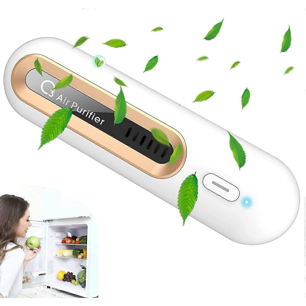 (As show, One size) Mini USB Fridge Deodorizer, Ozone Denerateur Air Purifier, Fridge Deodorizer, Fridge Odor Remover, Odor Destroyer for Fridge, Car, Shoe Cabinet, Wardr