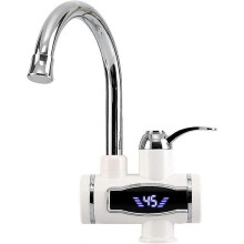 (As show, One size) electric 220 V, (bottom water inlet)fast electric water heater, small electric instantaneous water heater Smart Heater for kitchen, garden, bathroom,