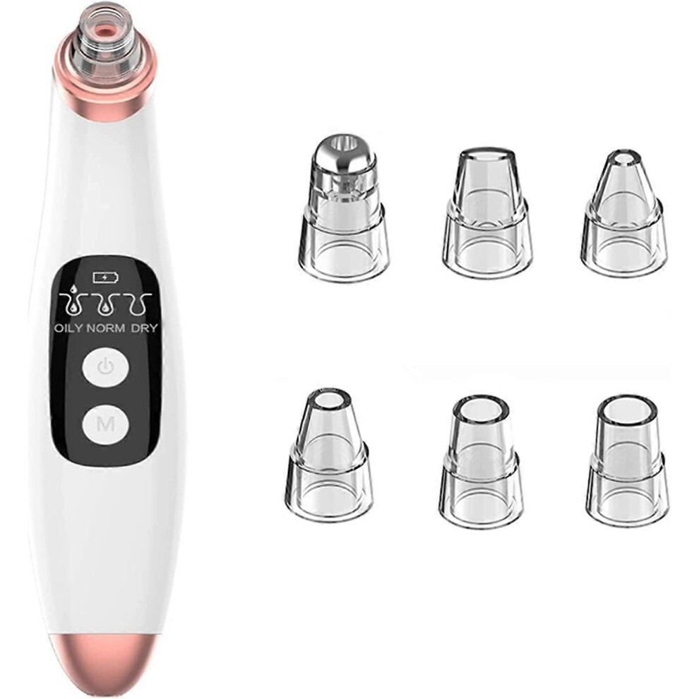 (As show, One size) Professional Pore Cleaner, Face Blackhead Vacuum, Professional Blackhead Vacuum Electric Blackhead Extractor Blackhead Extractor Cleanser, 6 Probes an