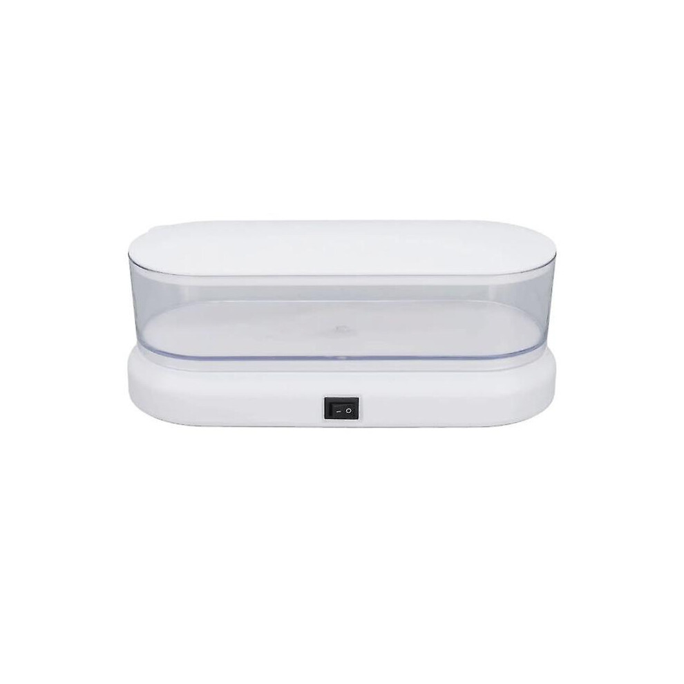 (As Show, One Size) Ultrasonic Jewelry Cleaner, 450Ml Low Noise Visualization Glasses Cleaning Machine For Cleaning Jewelry Glasses Watches(White) White