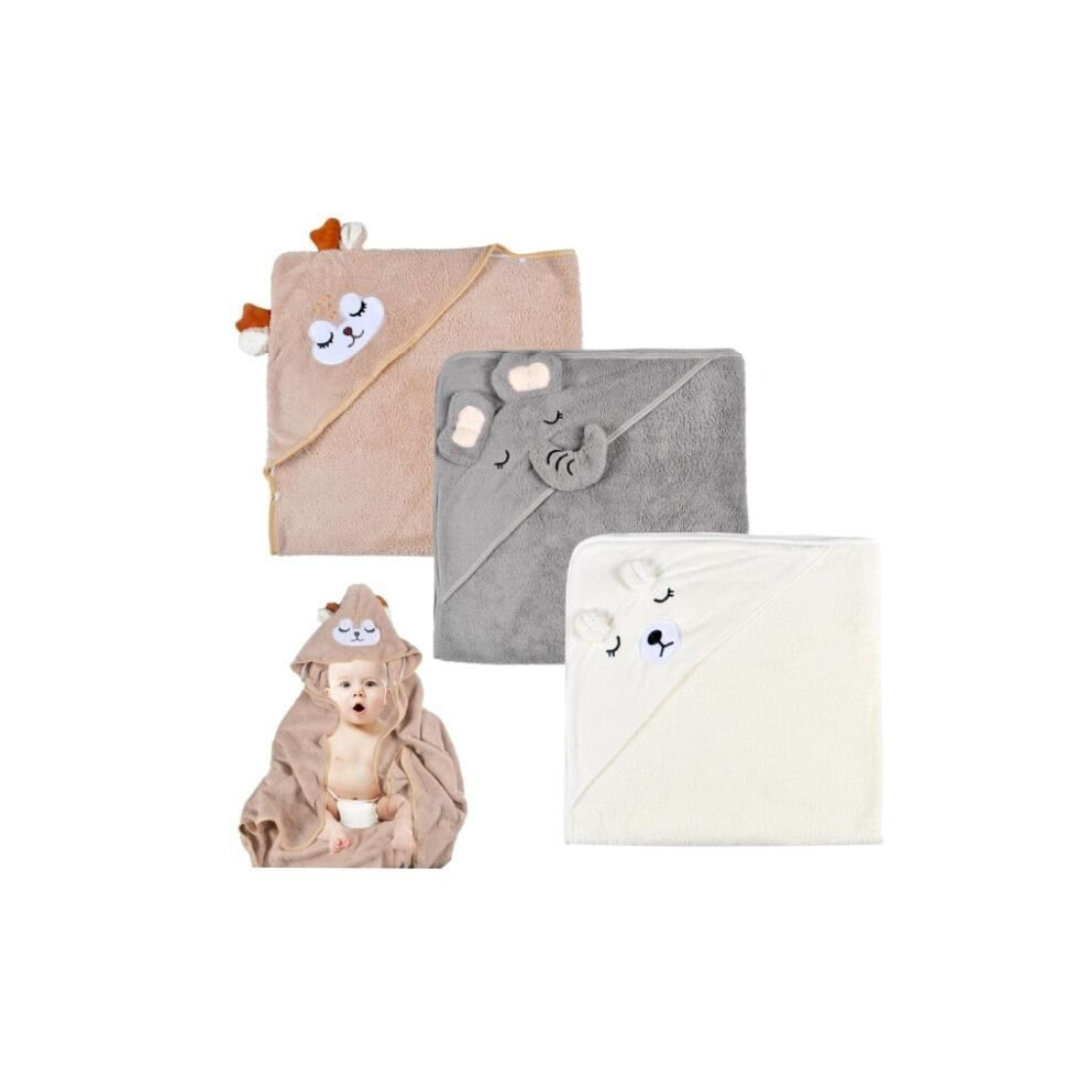 Serviette de bain à capuche pour bébé, 3 pièces, cape de bain pour bébé, serviette à capuche en bambou, serviette de bain super absorbante