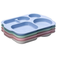 Assiettes à 5 compartiments pour enfants et adultes, sans BPA, saines et réutilisables, en plastique, compatibles avec le micro-ondes