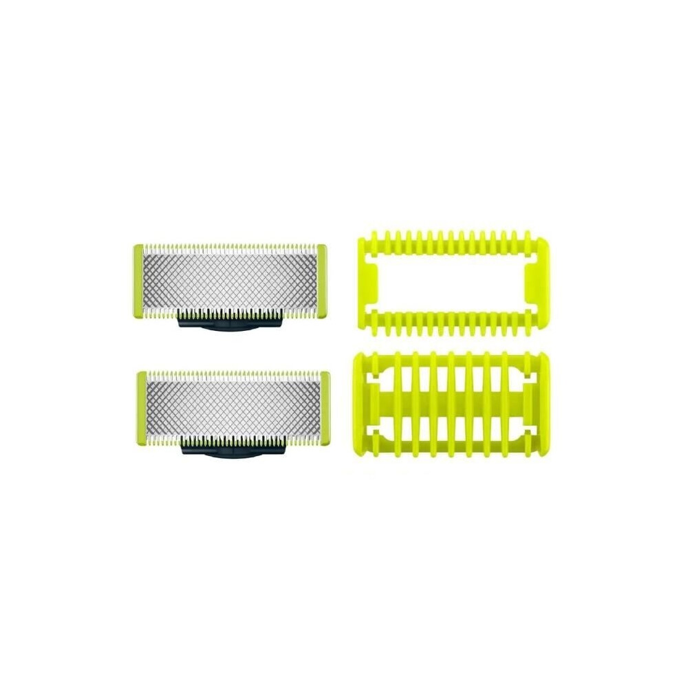 Lames de rasoir QP250/50, lames de rechange pour rasage humide et sec, pour homme, 2 lames, 1 peigne pour le corps et 1 peigne pour le visage