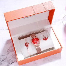 Coffret cadeau montre femme bracelet femme cygne - collier femme - bijoux femme cadeau saint valentin anniversaire - 3 pièces