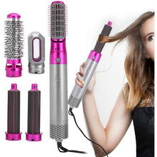 Peigne à air chaud - Sèche-cheveux et volumateur en une étape - Ions négatifs - Température constante - Gris