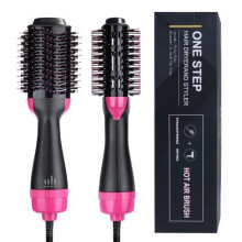 Brosse lissante chauffante ionique, sèche-cheveux 3 en 1 en une étape pour salon de coiffure, lisseur et peigne à ions négatifs