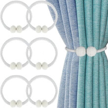 Embrasses de rideaux, 6 pièces, boucles de rideau, support de rideau pour décoration de bureau ou d'hôtel - Gris