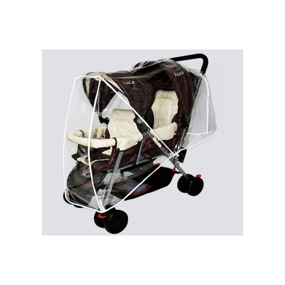 Housse de pluie pour poussette double Housse de pluie pour poussette double avec boucle de fixation