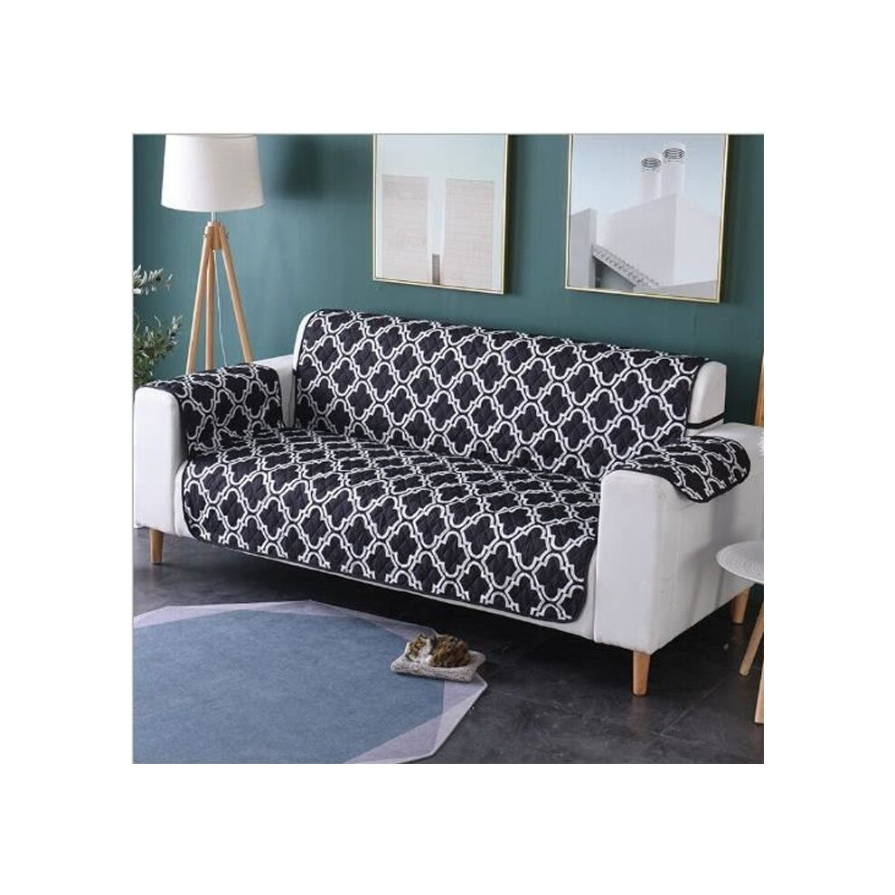 Housse de chaise matelassée de luxe, housse de protection pour canapé 3 places (167-190 cm) noire, adaptée aux animaux de compagnie