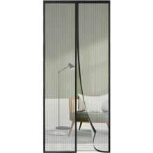 Moustiquaire magnétique pour porte et fenêtre 180 x 220 cm, toutes tailles, noir, haute qualité, facile à installer