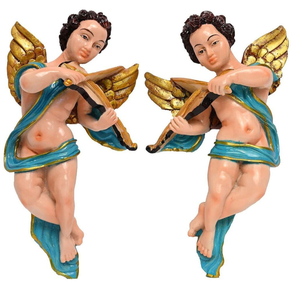 Resin Angels Set Guardian Angel Set Wall Mount Catholic Idol Perfect For Drawing Room, Prayer Room, Gifting And Decorations New